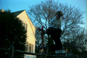 Brian busting a big method into the mat at Jeff B's house.